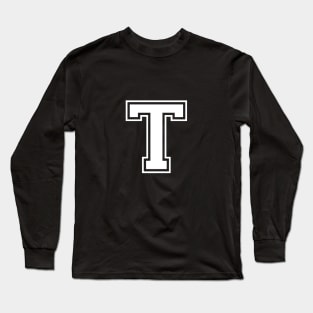 Initial Letter T - Varsity Style Design Long Sleeve T-Shirt